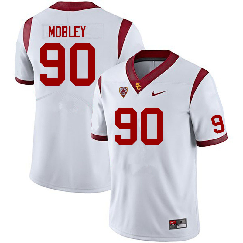 Men #90 Colin Mobley USC Trojans College Football Jerseys Sale-White - Click Image to Close